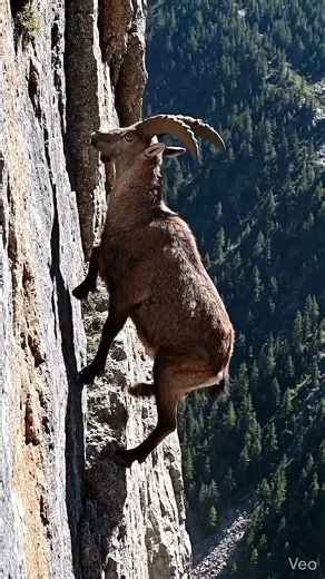 Gravity-Defying Mountain Goat 😳 | AI-Generated Vertical Cliff Climb