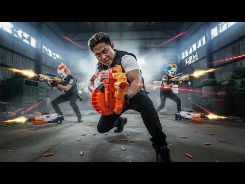 LTT Films : Silver Flash Infiltrates Crimson Mask Cartel's Den: Nerf Guns Crime Showdown