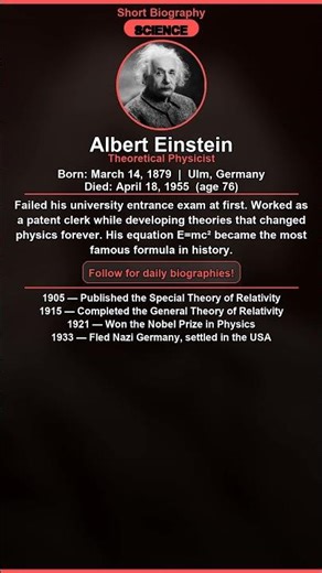 Albert Einstein: Life Story in 30 Seconds #Shorts