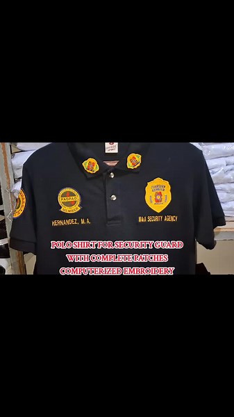 Polo Shirt for Security Guard with Patches