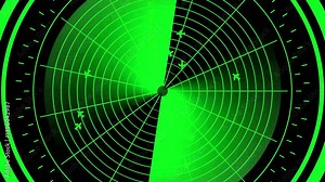 An air traffic control tower equipped with radar screen. Sci-Fi Futuristic HUD animation. Interactive radar dashboard or target capture system. Neon military HUD interface. Plane control animation