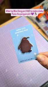 19K views · 1.4K reactions | A baby Pesto the penguin pin!  I printed my design onto inkjet shrink plastic and used a heat gun to shrink it down to size  #pesto #pestothepenguin #penguins #shrinkplastic #shrinkydinks #artistalley #cuteart #babyanimals | Super Cute Awesome Stuff - Art by Perdita | Facebook