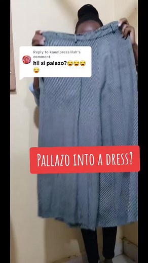 Replying to @kaempresslilah Part 8 || A DIY dress from a pallazo That unplanned sleepover at your friend's and you're too tiny to fit into her clothes😂 you diy a dress #trending #viral #steen #diy #fashionhacks #fyp