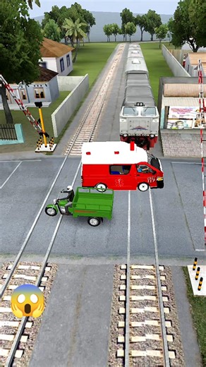 TRAIN V'S AMBULANCE #shortsking #tata #nexon #bussidmod #trafficjam #offroad #bussid #overtake