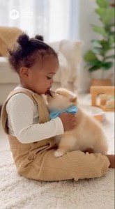 Little Puppy Can't Get Enough of Baby's Love #heartwarming #animals