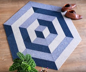 Recycled DIY Floor Rug From Left Over Carpet Tiles