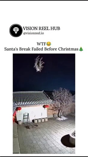 VISION REEL HUB on Instagram: "The post features a short video of Santa attempting a festive entrance when things go hilariously wrong as the brakes fail, turning a planned Christmas moment into an unexpected comedy scene that surprises viewers just days before the holiday. Physics explains the mishap through momentum and delayed stopping distance, where speed and surface conditions overpower braking force, similar to everyday situations where timing and traction don’t cooperate. User replies ca