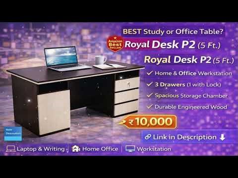 Royal Desk P2 5 Ft Study & Office Table 🔥 Best Computer Desk Under ₹10,000 | 3 Drawers Workstation