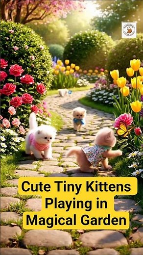Cute Tiny Kittens Playing in a Magical Spring Park 🐱🌸
