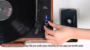 Vinyl Record Player 3-Speed Bluetooth Portable Suitcase Records Player with 2 Built-in Stereo Speakers, Belt-Driven Turntable for Vinyl Records, Support RCA Line Out, AUX Out (Brown)