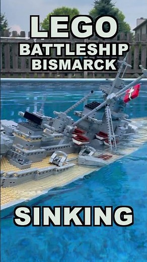 LEGO Battleship Bismarck Sinking #lego #battleship #bismarck #sinkingship