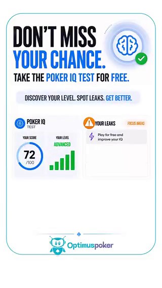 If you think you’re good… prove it.Take the Poker IQ TestDiscover your real level Fix your biggest leaksMost players overestimate themselves.Don’t be one of them.Link in bio.