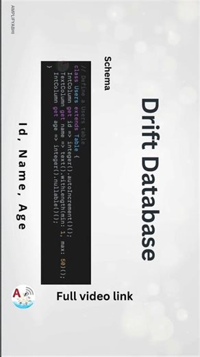 Drift schema ? How to create a table | flutter app #databasemanagement #flutter