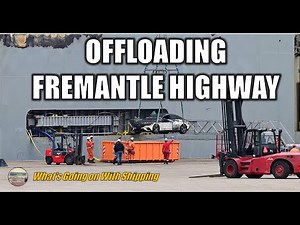 Offloading Fremantle Highway in Eemshaven and Some Cars Are Still Burning a Month Later