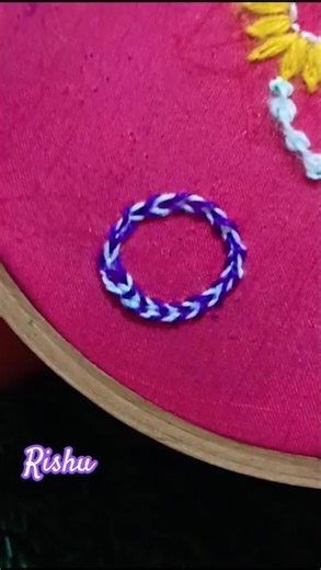 beautiful threads embroidery design tutorial 🪡😍 #diynstitch #threadart #needlework #beginnersstitch