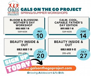 You do not want to miss this amazing workshops hosted by Gals Institute,LLC this spring and summer! ✔4 workshop options ✔4 dates ✔Cost Includes: Peanut-free Snack, Supplies, Games, and a special craft or gift depending on the workshop type ▶Find out more & register before they sell out: https://lakecountryfamilyfun.com/event/gals-spring-and-summer-workshops/2025-05-10/ | Lake Country Family Fun