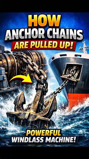 How Ships Pull Up Heavy Anchor Chains? #shorts #shortsfeed #ship #facts