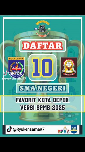 Daftar 10 SMA Negeri Favorit Kota Depok Versi SPMB 2025 #kotadepok #SMAN #spmb #fyp