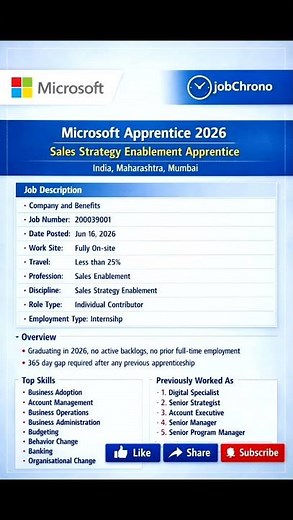 #microsoft 2026 Announced Big Opportunity for Students + Stipend #internship #apprentice