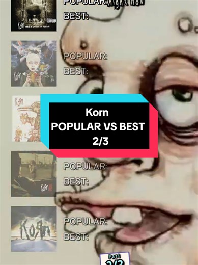 Korn albums 2/3 POPULAR VS BEST #musica #album #korn #unitedstates #spotify