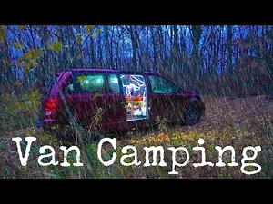 Car Camping in a Heavy Rain Storm (Deep In the woods) Van Life