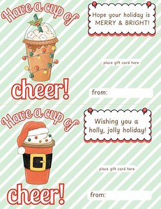 Cup of Cheer Printable Gift Card Holder | Christmas Teacher Gift (instant Download) - Etsy