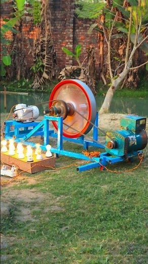 How to Make 5 kw Free Energy Flywheel Generator with Alternator 1.5 Hp Electric Motor #tricks