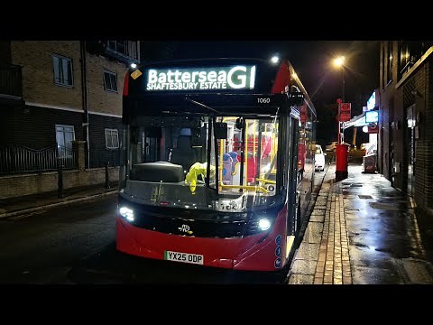 FULL E100 EV ⚡️ | LONDON BUS G1 BATTERSEA SHAFTESBURY ESTATE - STREATHAM GREEN LANES (YX25ODP) 1060