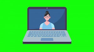 Download 2d cartoon character talking laptop screen 4k animation for free