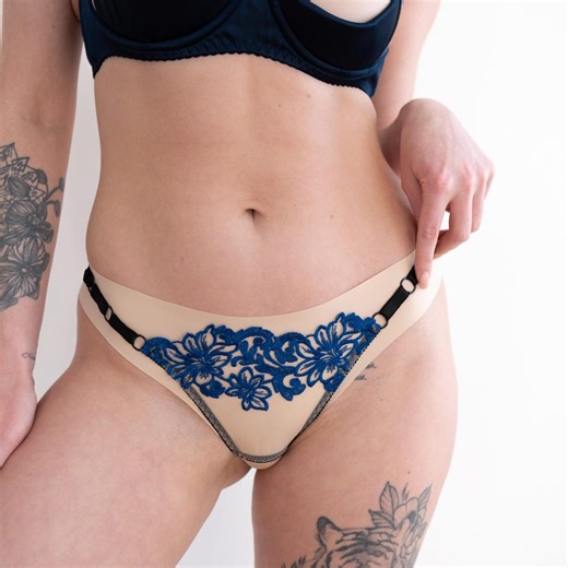 Lace Micro Thong Panty Open Front String Bikini, Minimalist Underwear See R\through - Etsy