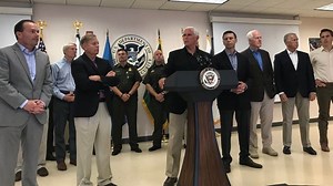 'The crisis is real,' says Mike Pence as he visits Texas immigration facility
