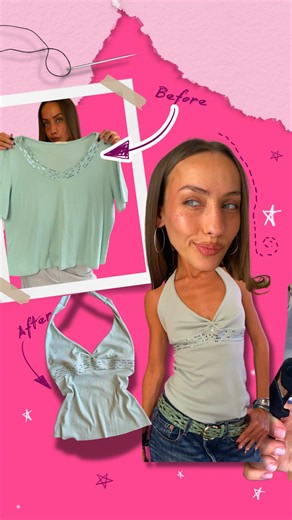 Upcycled Granny Shirt to 2000s Cami Top — Easy ThriftFlip
