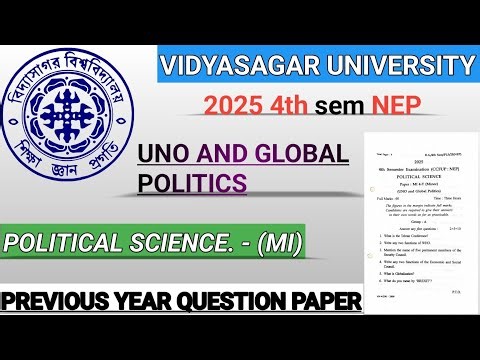 VU 4th Semester Political Science (MI) Previous Year Question Paper | UNO & Global Politics | 2025