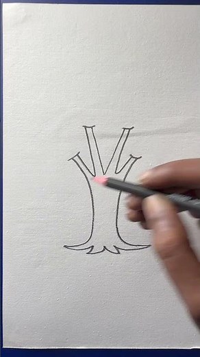 How to draw a tree with V step by step