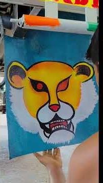 a simple way to draw a tiger face #painting #tigerpainting