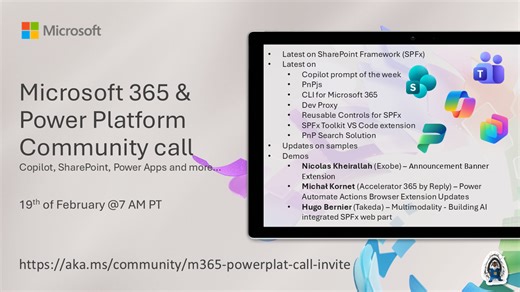 Microsoft 365 & Power Platform Community call | Microsoft Community Hub