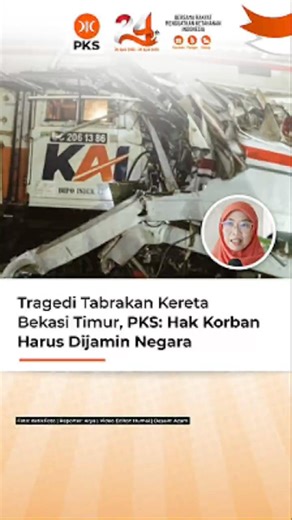 Soroti Tragedi Tabrakan Kereta Bekasi Timur, PKS: Hak Korban dan Keluarga Harus Dijamin Negara