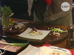 Television chef, author and artist Peter Russell-Clarke is most famous for his cooking show Come and Get It which aired on ABC television during the 1980s. Loved for his 'G-day' catch-phrase and penchant for swearing, the hirsute, neckerchief wearing chef became one of Australia's first televisions chefs. This clip is from Eyewitness News in 1981, before Come and Get It appeared. It's part of our 80s curated collection: dive in for more glimpses of fashion, music, technology, film, television, r