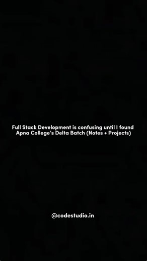 Sanjay Saharan on Instagram: "Full Stack Development feels confusing… until you follow the right path. ❌➡️✅ I was jumping between random tutorials, half-finished projects, and endless confusion — then I found Apna College’s Delta Batch and everything finally made sense. 🔥 What makes Delta Batch different? ✅ Structured learning from basics to advanced ✅ Frontend + Backend explained step-by-step ✅ Clean notes + real-world projects ✅ Perfect for college students & placement prep ✅ Learn once, buil