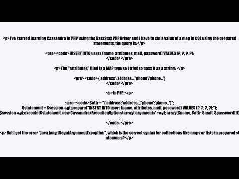 Cassandra prepared statements with collections