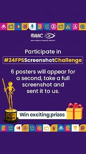 Ready to test your reflexes? The 24FPS Screenshot Challenge is here to put them to the test! Six posters will flash on screen in seconds, catch them all in one perfect screenshot. Share it with us, and stand a chance to win exciting rewards! Here's what you need to do to participate: 1) LIKE this post and FOLLOW our page (mandatory) 2) Watch the video and take a screenshot of the complete image and Share your #24FPSScreenshotChallenge entry by either: Posting a photo on your feed (make your prof