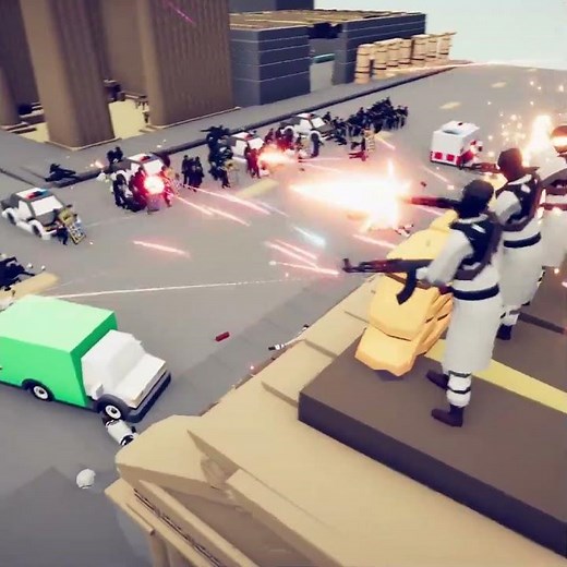 SWAT TEAM vs BANK ROBBERS - Totally Accurate Battle Simulator TABS