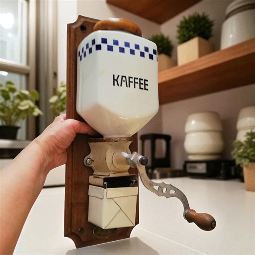 Vintage German Wall-mounted Coffee Grinder | Ceramic Coffee Mill Art Deco Kitchen Decor - Etsy