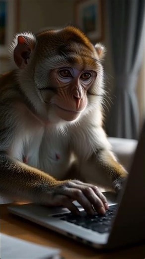 MONKEY USING LAPTOP😂 #monkey #giveusourstolenmoneyback #funny #helpmemakethismakesense