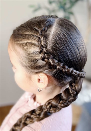Elegant and such a delicate braid for little, beautiful princesses 🥰❤️#braidideas #dutchbraids #longhair #schoolhairstyles #hairideas