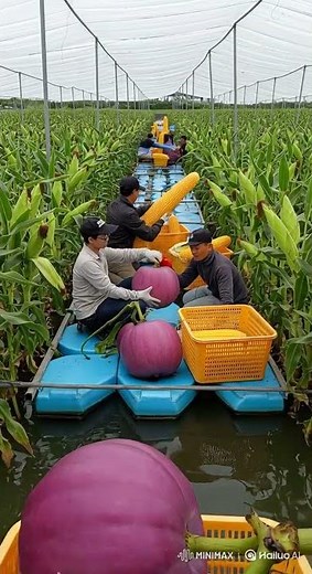 Giant Sweet Corn Growing in Hydroponics on a Floating Farm 🌽💧