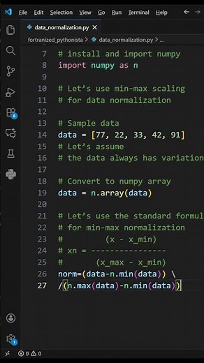 How do you normalize data from scratch #python