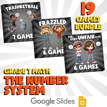 19 No Prep Math Games Bundle A - The Number System - Grade 7 Review Activity