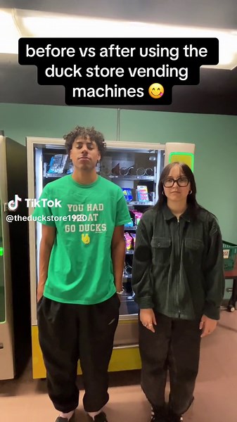 duck store vending machines w lots of super cool and awesome things in the emu & knight library btw #uoduckstore #scoducks #fyp #universityoforegon #wevegotyoucovered
