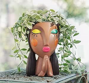 Amazon.com : Saysmile Head Planters, Face Planter Pots for Indoor Plants Funny Succulent Planter Decorative Face Pots for Garden, Office, Living Room, Shelf-Painted & Praying : Patio, Lawn & Garden